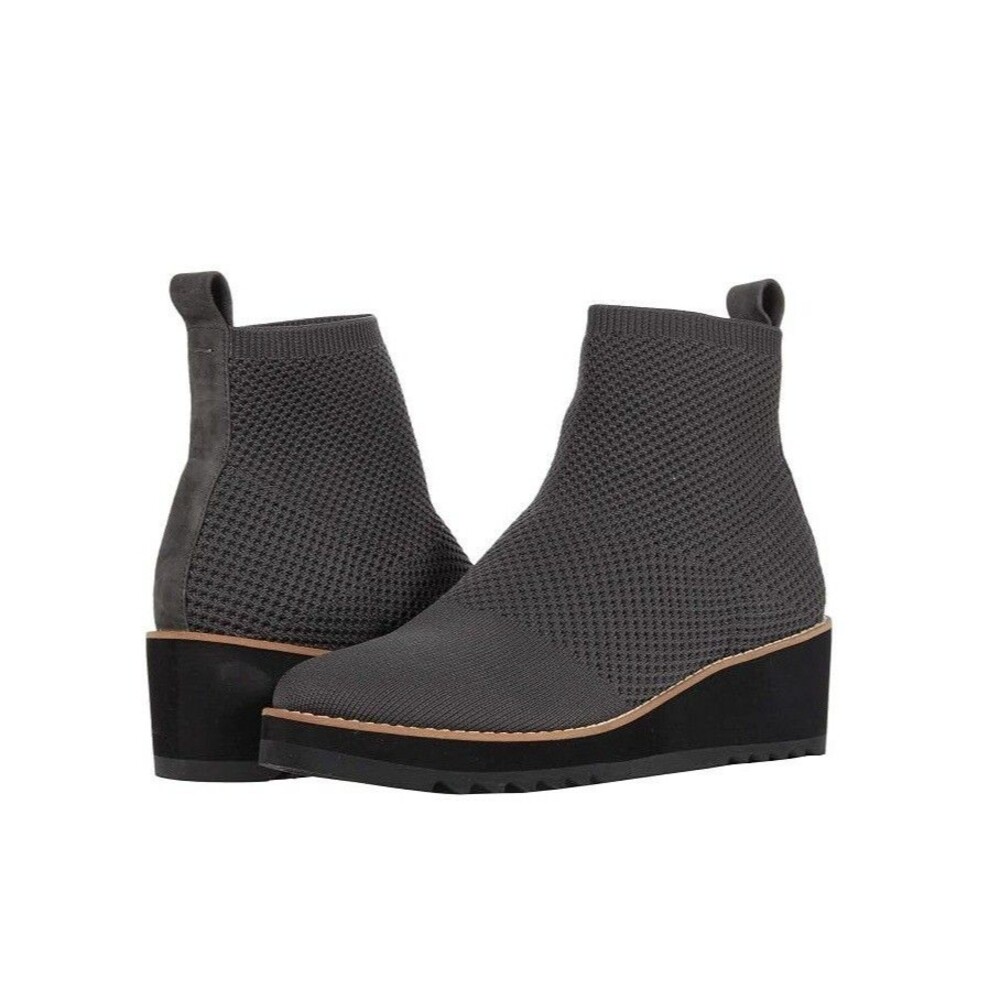Eileen Fisher Womens 9 M Black Stretch London Wedge Ankle Booties NIB GK8